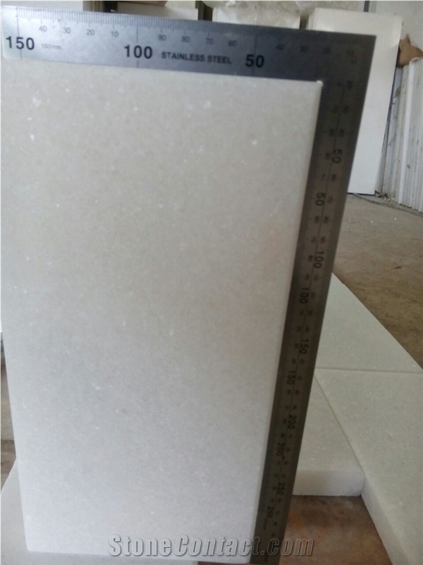 Pure White Marble Sanded - Bevel 5 mm