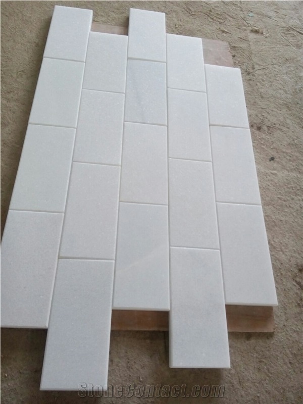 Pure White Marble Sanded - Bevel 5 mm