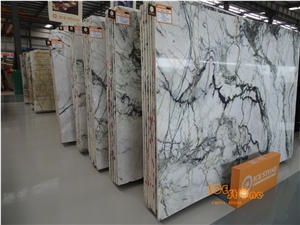 Aurora Green Stone White Marble with Green Vein Natural Stone Polished