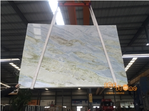China Blue Moon River Jade Marble Slabs Tiles Wall Floor