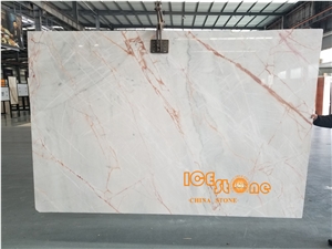 China Transpancy White with Red Onyx, Cheap Price, Bookmatched,