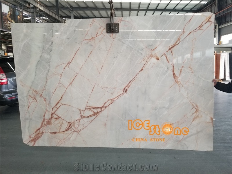China Transpancy White with Red Onyx, Cheap Price, Bookmatched,