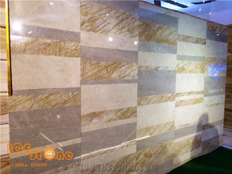 China Yellow Marble Blocks/ Chinese Golden Material Covering Floor