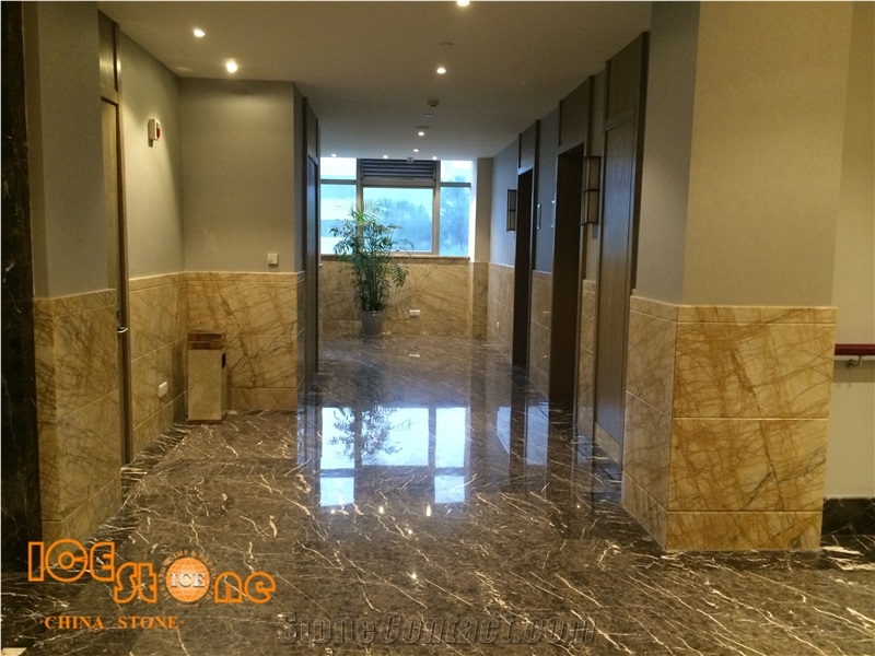 China Yellow Marble Blocks/ Chinese Golden Material Covering Floor