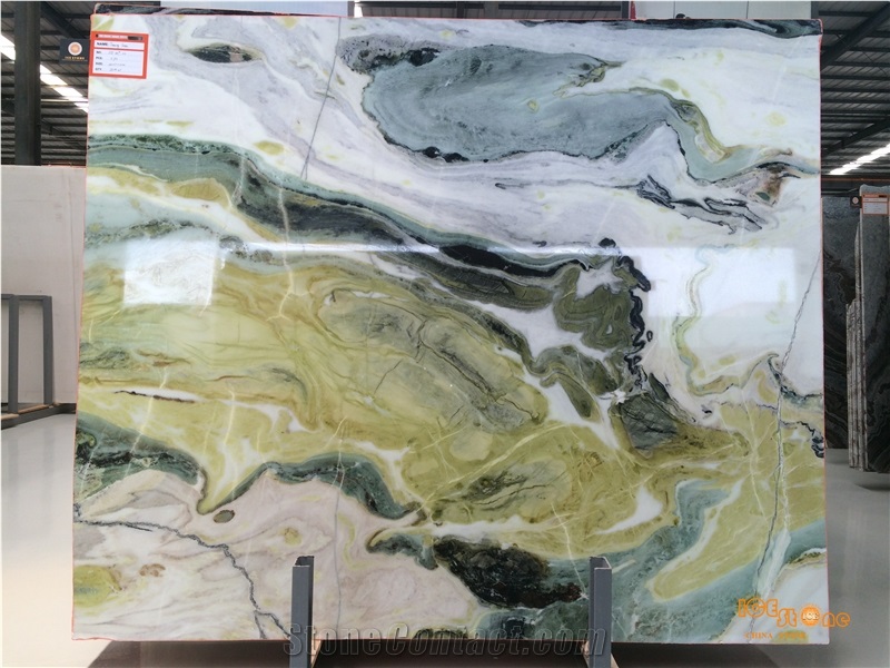 Chinese Green Marble/Green&Black Polished Slabs with High Quality