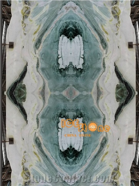 Dream Green Marble Slabs and Tiles China Green Stone Bookmatch Wall