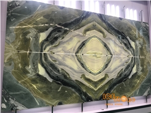 Dreaming Green Marble,Wall and Floor Application,Luxury Slab,Bookmatch