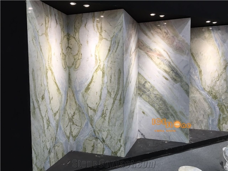 Good Quality Blue and Green Pattern Slab/Natural Buildingstone Marble