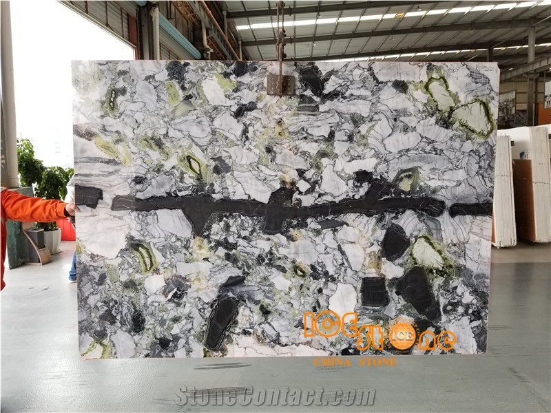 Ice Connect Marble White Beauty Ice Jade Green Marble Slabs and Tiles