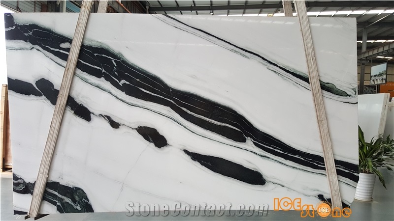 Panda White China Marble Slabs&Tiles/Black&White Texture/Bookmatch