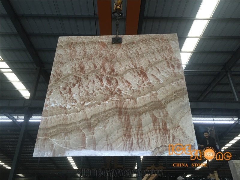 Peacock Onyx Slab for Reception Countertop &Wall Panel Natural Stone