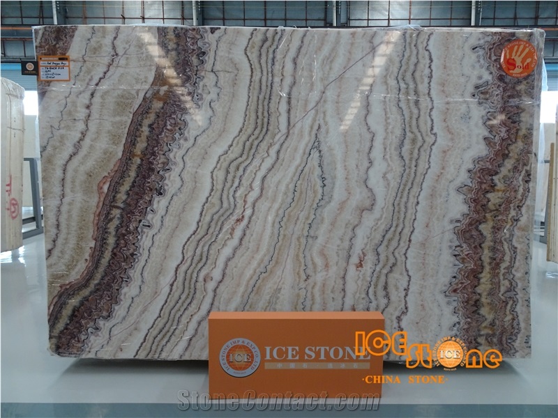 Red Dragon Onyx Light Transparency Slabs & Tiles/Bookmatch Stone