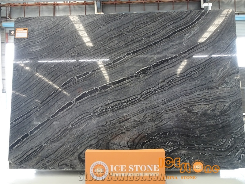 Silver Wave Brown Marble,Wooden Slabs,Good for Bookmatch,Interior Wall