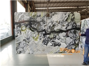 White Beauty/Ice Connect Marble/Green Color/Natural Stone/Own Quarry