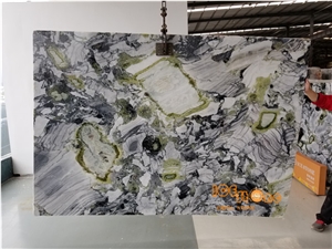 White Beauty Marble Slabs/ Chinese Ice Connect Marble/White and Green