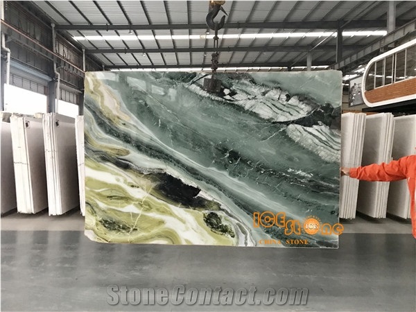 White Marble Wtih Special Pattern/Color Painting/Chinese Natural Stone