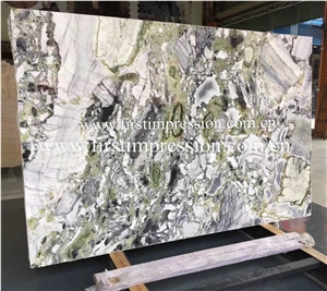 Cheap White Beauty Marble Slabs/Ice Connect Marble/Green Slabs