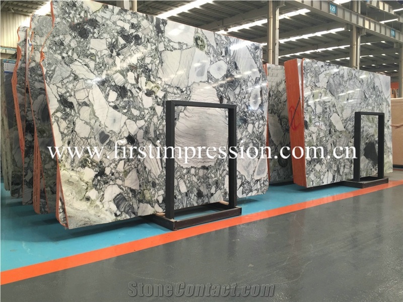 Good Price White Beauty Marble Slabs Ice Connect Marble Green Slabs