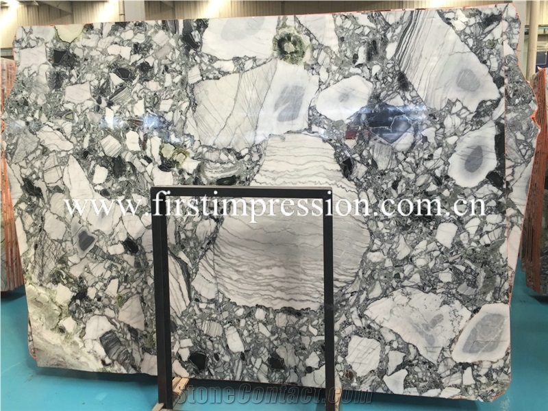 Green White Beauty Marble Slabs Ice Connect Marble Green Slabs