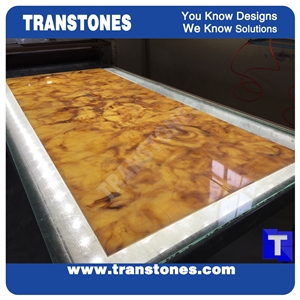 Artificial Marble Translucent Onyx Slabs and Tiles Wall Cladding