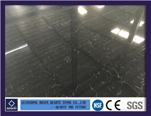 Artificial Quartz Stone Bs3003 Black Ice Slabs & Tiles Engineer Stone