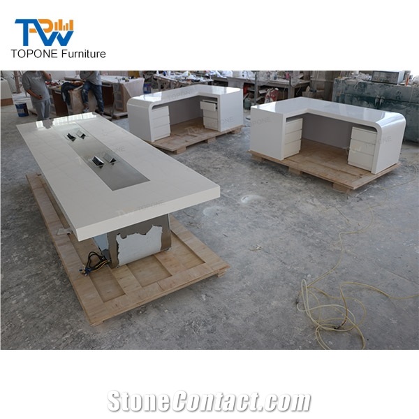Artificial Marble Office Furniture Executive Office Desk Tops Factory