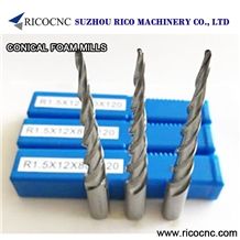 Conical Foam Router Bits, Tapered Foam Milling Tool, Foam Carving Tool
