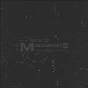 Artificial Black Carrara Quartz Stone Sheets for Kitchen Countertops