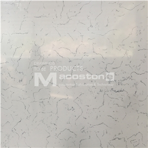 Artificial Carrara White Marble Quartz Stone Slab for Countertop