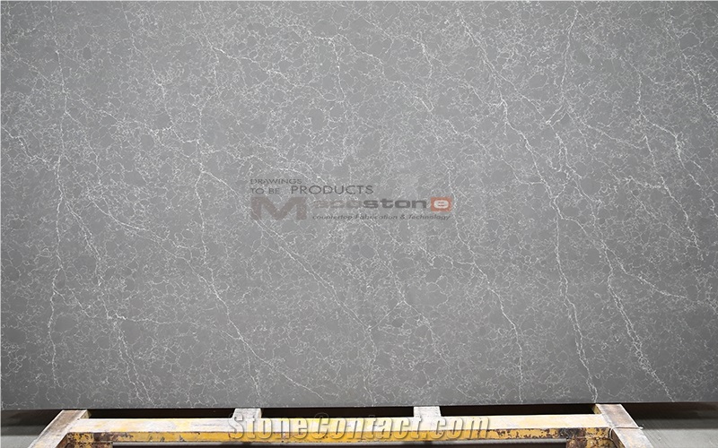 Artificial Grey Calacatta Quartz Stone Slab, Marble Look Vein