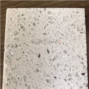 Artificial Sparkling White Quartz Stone Slab