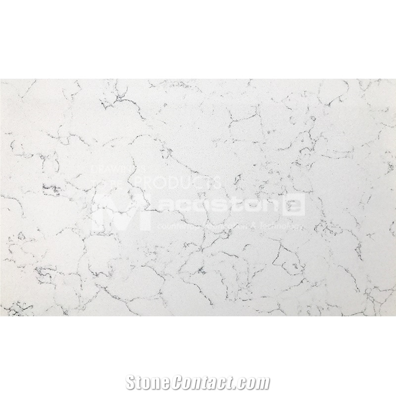 Hot Carrara Quartz Stone Slab for Kitchen Bathroom Countertop