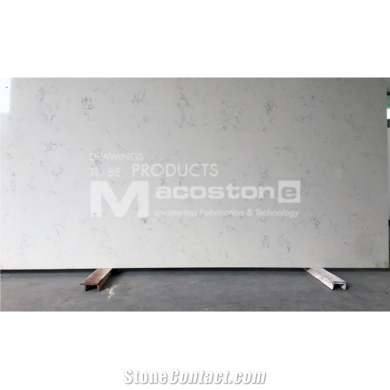 Salable White Carrara Quartz Stone Slab for Countertops Tiles Floors