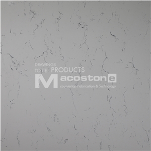 White Carrara Quartz Stone Slab Whith High Gloss and Hardness