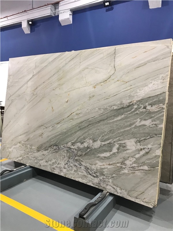 Nuage Quartzite,White, Slabs , Backgroung Wall,Countertops, Floor