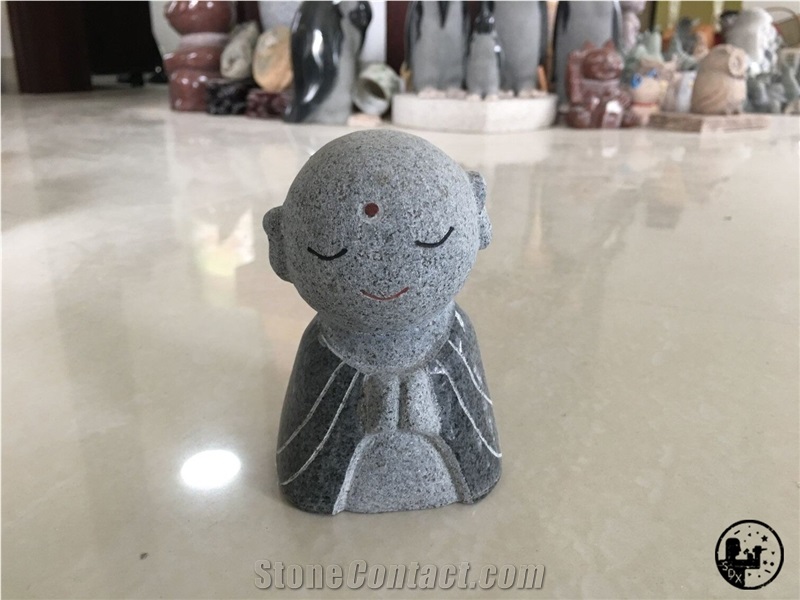 Absolute Beige Marble,Granite,Egg Human Jizo Style Statue,Carved Gifts