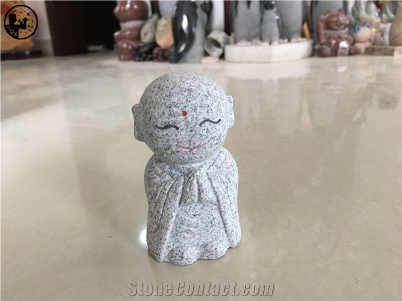 G633,White Neicuo Granite,Jizo Sculpt Handicraft Carving,Artifact Gift