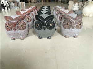 G682,G654,G623,G633,G623,Jet Black Marble,Alabaster,Owl Art Sculpture