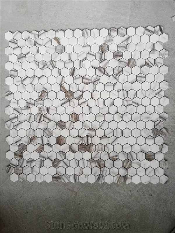 Small Hexagon Chips Mosaic Tile