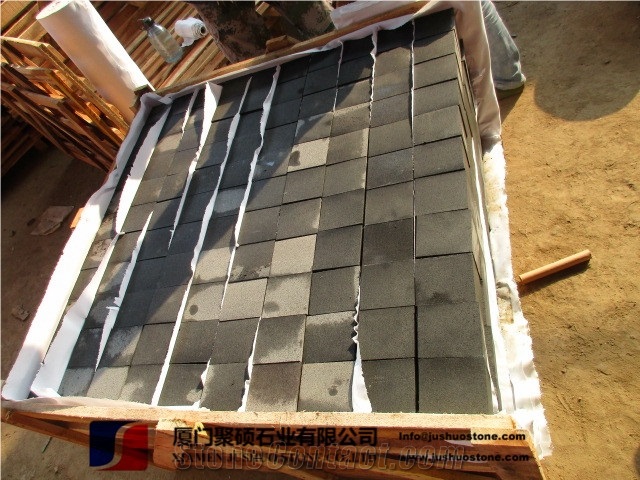 Hainan Natural Black Basalt,Lava Stone Tiles,Blockage/Paving/Cube