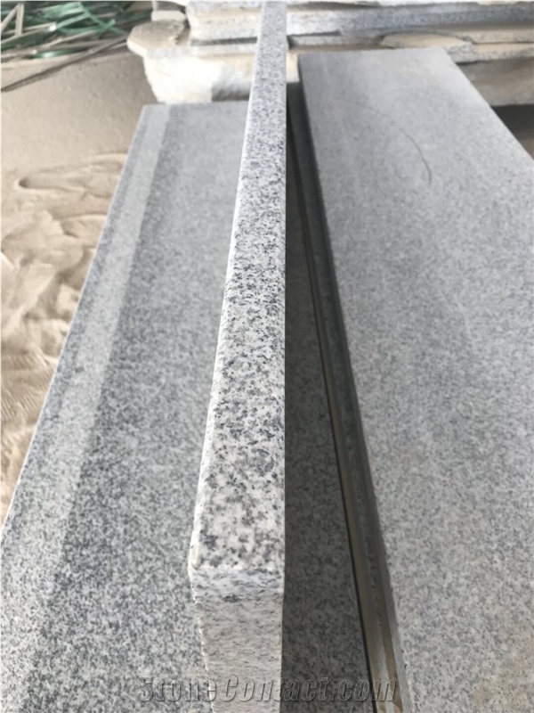 Chinese Grey Granite G603 Honed Steps and Riser with Sandblast Line