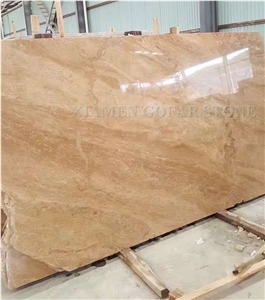 China Polished Yellow Travertine Slabs Machine Cutting Panel,Cheap Price Discount Travertino Tiles