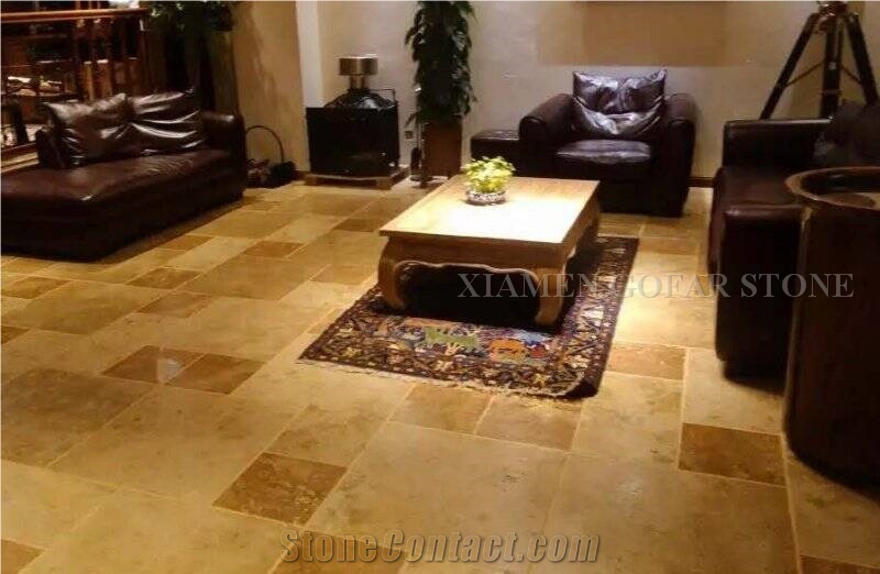 China Polished Yellow Travertine Slabs Machine Cutting Panel,Discount Travertino Tiles Good Quality for Project