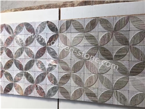 Azalea Red Marble Stone Kichen Floor/Wall Mosaic Design/Pattern Tiles