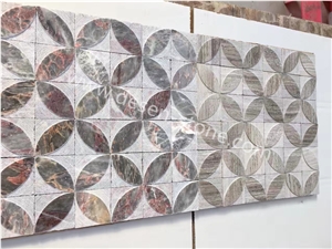 Azalea Red Marble Stone Kichen Floor/Wall Mosaic Design/Pattern Tiles