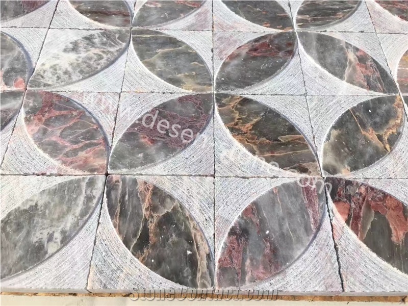Brown Beauty Marble Stone Kichen Floor/Wall Mosaic Design/Pattern Tile