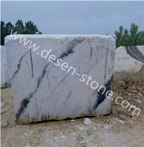 China Panda White/Landscape Pattern/White Dragon Marble Stone Blocks