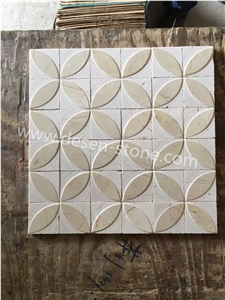 Crema Marfil Marble Stone Kichen Floor/Wall Mosaic Design/Pattern Tile
