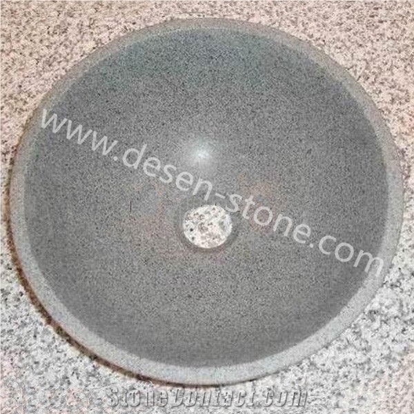 G654 Dark Grey Granite Stone Kitchen/Bathroom Vessel Sinks/Wash Basins