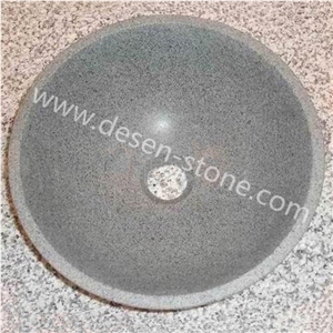 G654 Dark Grey Granite Stone Kitchen/Bathroom Vessel Sinks/Wash Basins